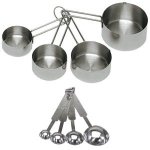 stainless steel measuring cups, cooking, food preparation