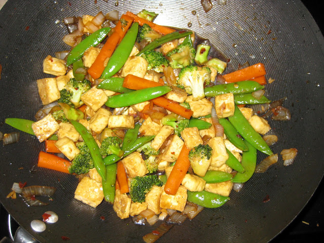 cooking tofu, stir-fry, veggies